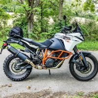 GPR exhaust compatible with  Ktm Lc 8 Adventure 1090 2017-2020, Furore Evo4 Nero, Homologated legal slip-on exhaust including removable db killer and link pipe 