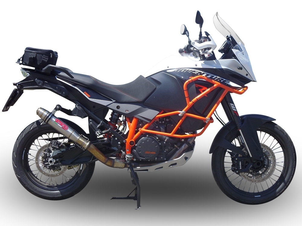 GPR exhaust compatible with  Ktm LC 8 Super Adventure 1290 2015-2016, Deeptone Inox, Homologated legal slip-on exhaust including removable db killer and link pipe 