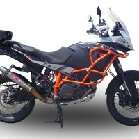 GPR exhaust compatible with  Ktm LC 8 Super Adventure 1290 2015-2016, Deeptone Inox, Homologated legal slip-on exhaust including removable db killer and link pipe 