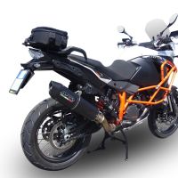 GPR exhaust compatible with  Ktm Lc 8 Adventure 1190  2013-2016, Furore Nero, Homologated legal slip-on exhaust including removable db killer and link pipe 