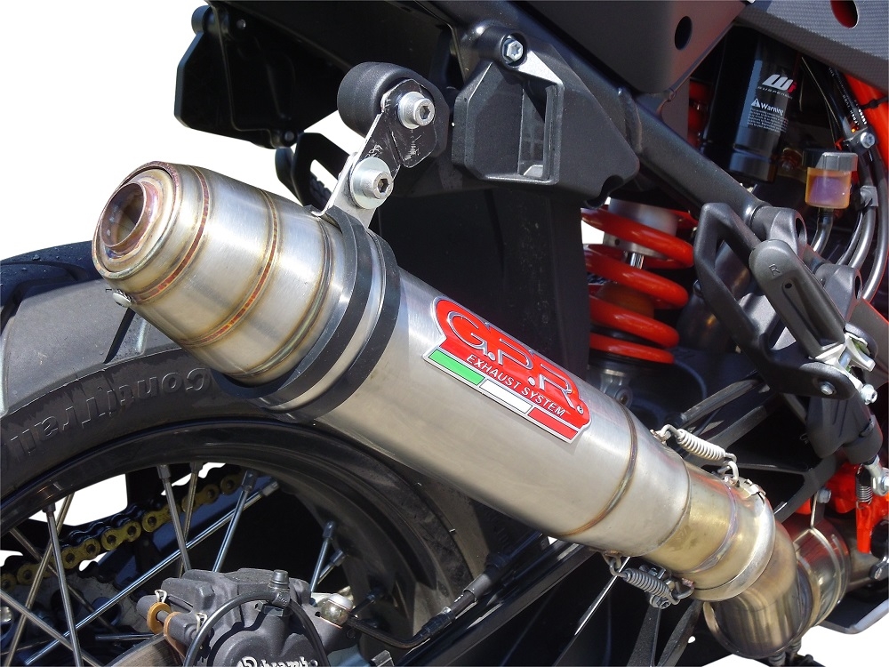 GPR exhaust compatible with  Ktm LC 8 Super Adventure 1290 2015-2016, Deeptone Inox, Homologated legal slip-on exhaust including removable db killer and link pipe 