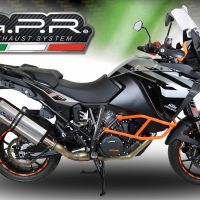 GPR exhaust compatible with  Ktm LC 8 Super Adventure 1290 - S - R - T 2017-2020, Sonic Titanium, Homologated legal slip-on exhaust including removable db killer and link pipe 