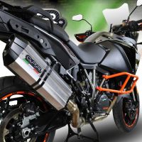 GPR exhaust compatible with  Ktm LC 8 Super Adventure 1290 - S - R - T 2017-2020, Sonic Titanium, Homologated legal slip-on exhaust including removable db killer and link pipe 