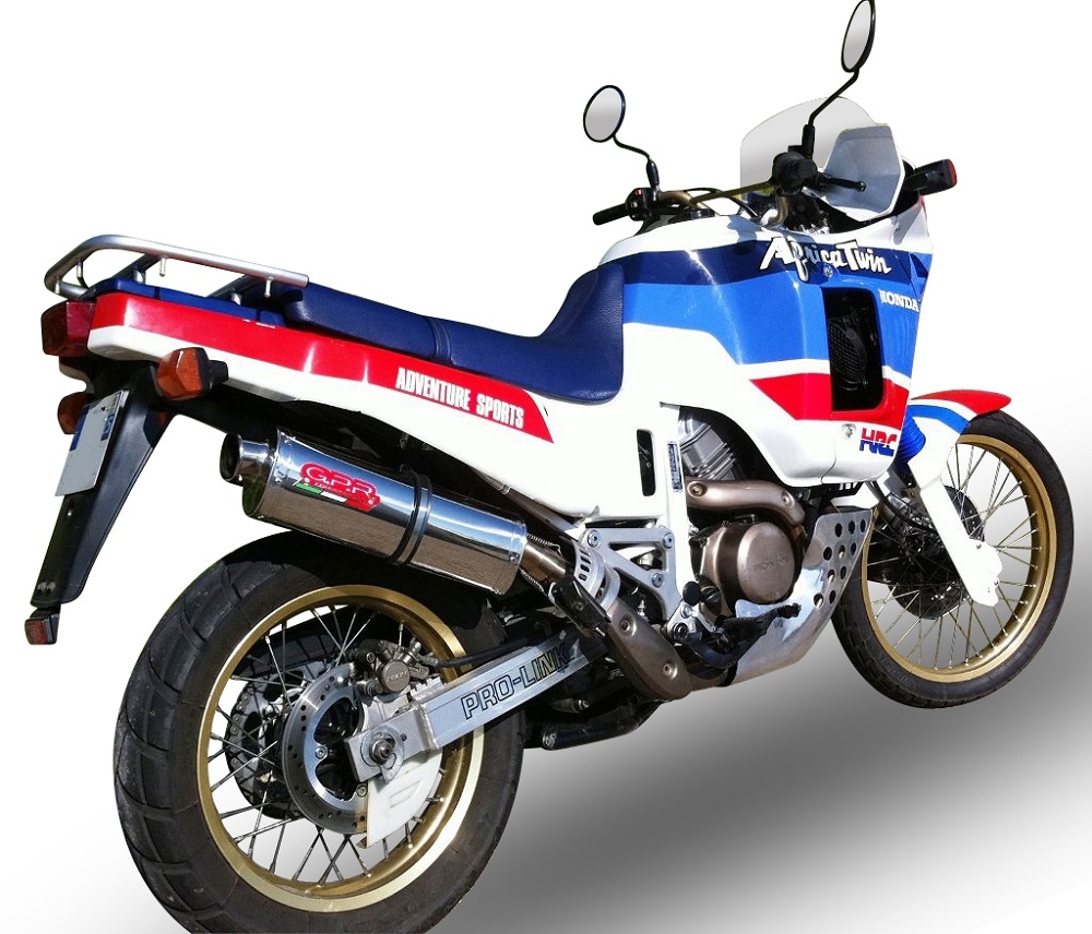 GPR exhaust compatible with  Honda Africa Twin NXR - XRV 650 Rd03  1988-1989, Trioval, Homologated legal slip-on exhaust including removable db killer and link pipe 