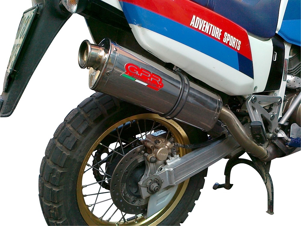 GPR exhaust compatible with  Honda Africa Twin NXR - XRV 750 Rd04  1990-1992, Trioval, Homologated legal slip-on exhaust including removable db killer and link pipe 