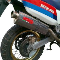 GPR exhaust compatible with  Honda Africa Twin NXR - XRV 750 Rd04  1990-1992, Trioval, Homologated legal slip-on exhaust including removable db killer and link pipe 