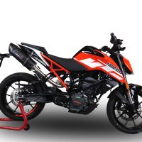 GPR exhaust compatible with  Ktm Duke 125 2017-2020, Furore Evo4 Nero, Homologated legal slip-on exhaust including removable db killer, link pipe and catalyst 