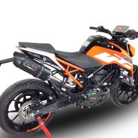 GPR exhaust compatible with  Ktm Duke 125 2017-2020, Furore Evo4 Nero, Homologated legal slip-on exhaust including removable db killer, link pipe and catalyst 