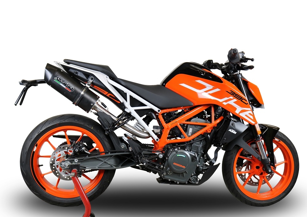 GPR exhaust compatible with  Ktm Rc 390 2017-2020, Furore Evo4 Nero, Homologated legal slip-on exhaust including removable db killer, link pipe and catalyst 