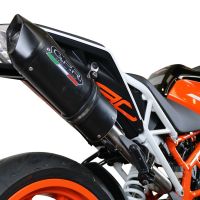 GPR exhaust compatible with  Ktm Rc 390 2017-2020, Furore Evo4 Nero, Homologated legal slip-on exhaust including removable db killer, link pipe and catalyst 