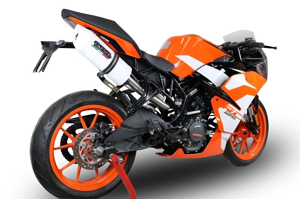 GPR exhaust compatible with  Ktm Rc 125 2017-2020, Albus Evo4, Slip-on exhaust legal for UK and non-EU markets including link pipe and removable db killer 