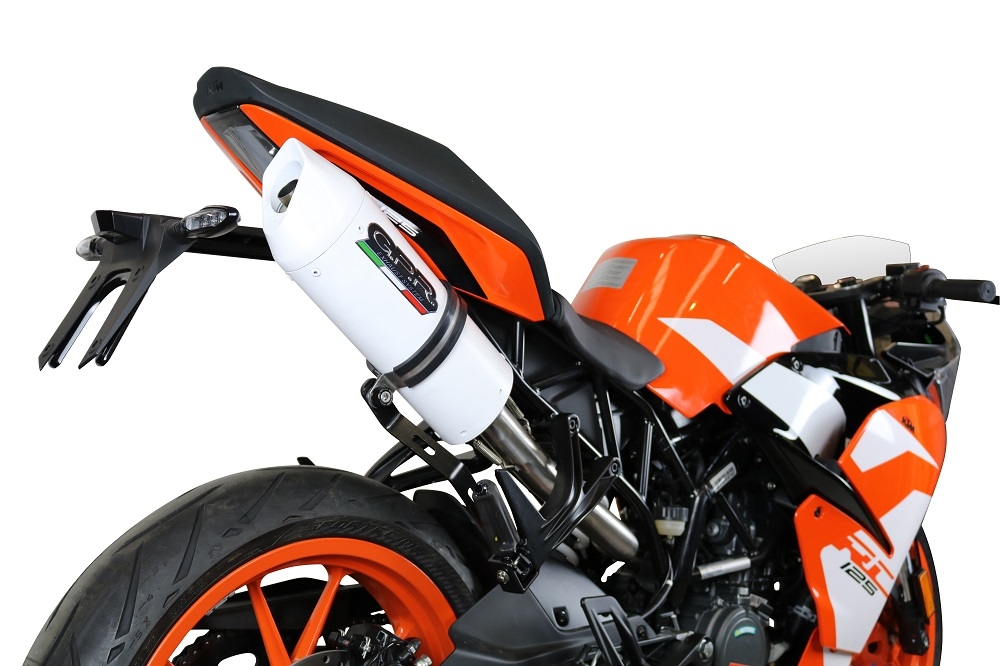 GPR exhaust compatible with  Ktm Rc 125 2017-2020, Albus Evo4, Slip-on exhaust legal for UK and non-EU markets including link pipe and removable db killer 