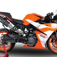 GPR exhaust compatible with  Ktm Rc 125 2017-2020, Furore Evo4 Nero, Slip-on exhaust legal for UK and non-EU markets including link pipe and removable db killer 