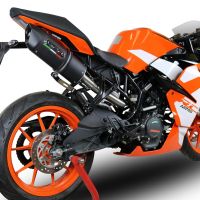 GPR exhaust compatible with  Ktm Rc 125 2017-2020, Furore Evo4 Nero, Slip-on exhaust legal for UK and non-EU markets including link pipe and removable db killer 