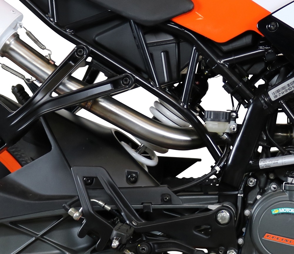 GPR exhaust compatible with  Ktm Rc 125 2017-2020, Furore Evo4 Nero, Slip-on exhaust legal for UK and non-EU markets including link pipe and removable db killer 