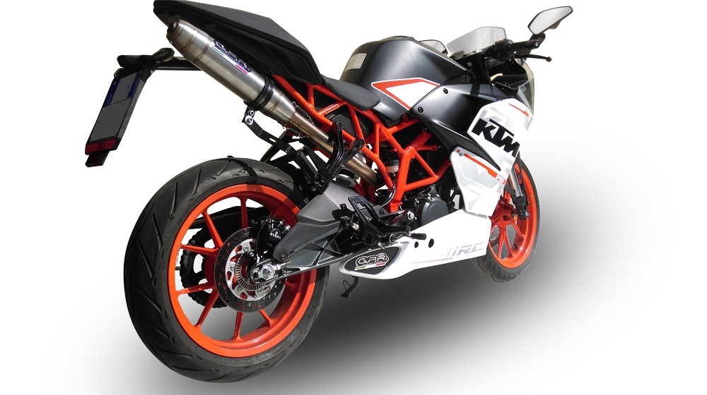 GPR exhaust compatible with  Ktm Rc 390 2015-2016, Deeptone Inox, Homologated legal slip-on exhaust including removable db killer, link pipe and catalyst 