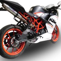 GPR exhaust compatible with  Ktm Rc 390 2015-2016, Deeptone Inox, Homologated legal slip-on exhaust including removable db killer, link pipe and catalyst 