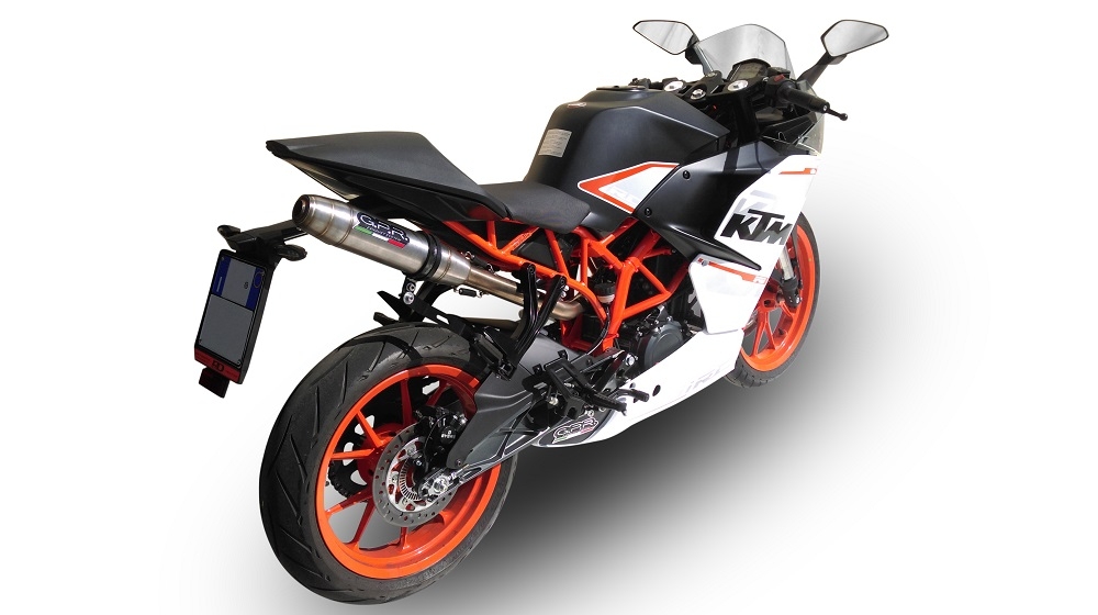 GPR exhaust compatible with  Ktm Rc 390 2015-2016, Deeptone Inox, Homologated legal slip-on exhaust including removable db killer, link pipe and catalyst 