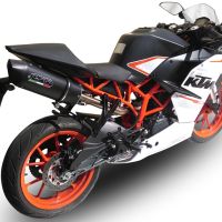 GPR exhaust compatible with  Ktm Rc 390 2015-2016, Furore Nero, Homologated legal slip-on exhaust including removable db killer, link pipe and catalyst 