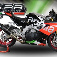 GPR exhaust compatible with  Aprilia Tuono 1100 V4 Rr 2017-2020, Furore Nero, Homologated legal slip-on exhaust including removable db killer, link pipe and catalyst 