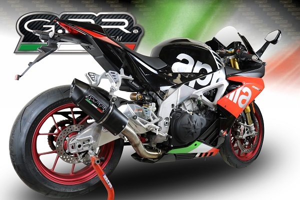 GPR exhaust compatible with  Aprilia Tuono 1100 V4 Rr 2017-2020, Furore Nero, Homologated legal slip-on exhaust including removable db killer, link pipe and catalyst 