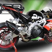 GPR exhaust compatible with  Aprilia Tuono 1100 V4 Rr 2017-2020, Furore Nero, Homologated legal slip-on exhaust including removable db killer, link pipe and catalyst 