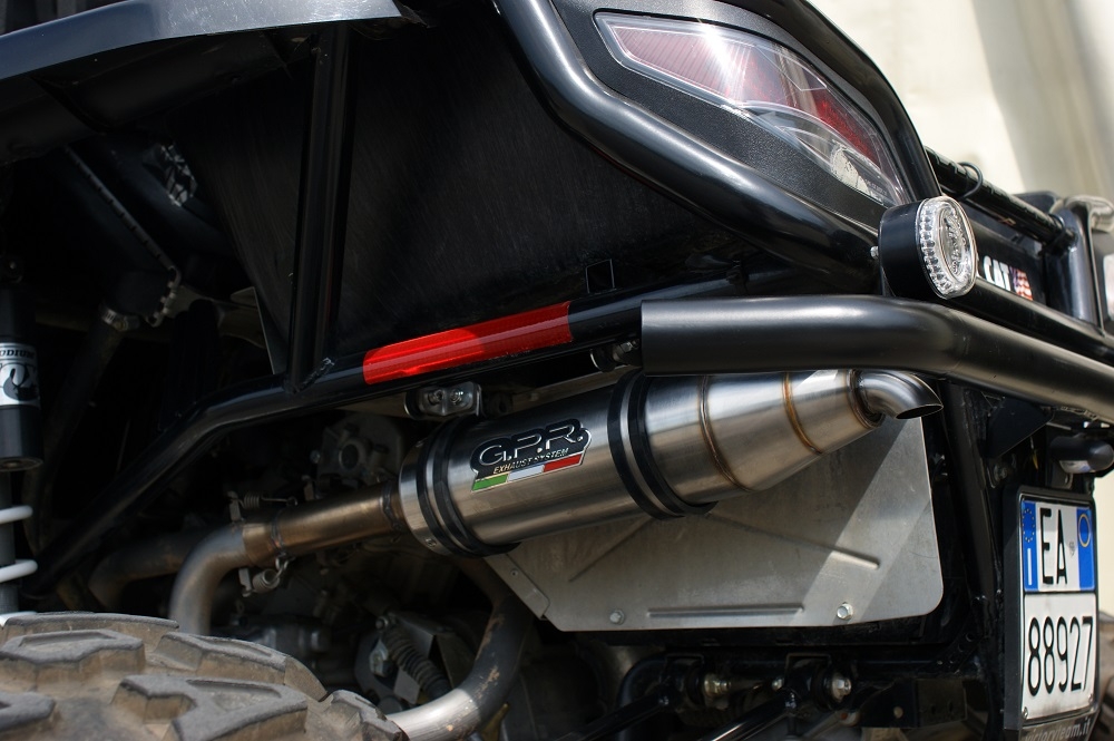 GPR exhaust compatible with  Artic Cat Wild Cat 1000  2012-2014, Deeptone Atv, Homologated legal slip-on exhaust including removable db killer and link pipe 