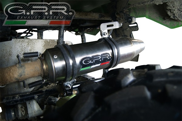 GPR exhaust compatible with  Artic Cat Trv 700 2013-2014, Deeptone Atv, Homologated legal slip-on exhaust including removable db killer and link pipe 