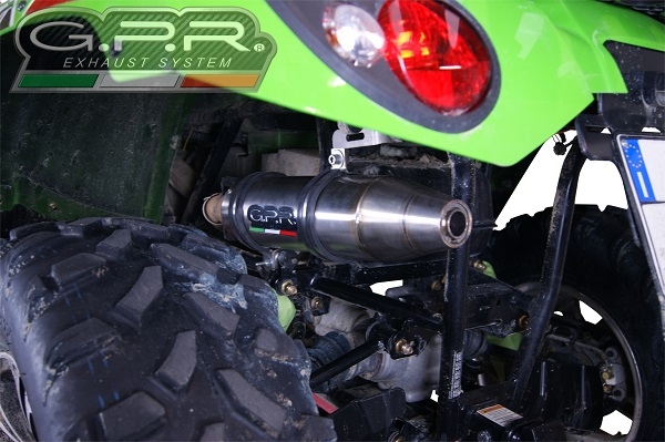 GPR exhaust compatible with  Artic Cat Trv 700 2013-2014, Deeptone Atv, Homologated legal slip-on exhaust including removable db killer and link pipe 