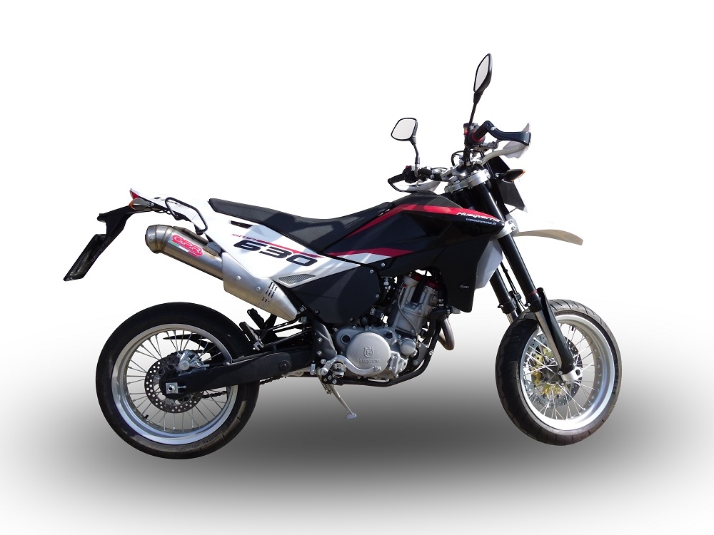 GPR exhaust compatible with  Husqvarna TE 630 E - SMS 630 - Smr 630 2010-2014, Powercone Evo, Dual Homologated legal slip-on exhaust including removable db killers, link pipes and catalysts 