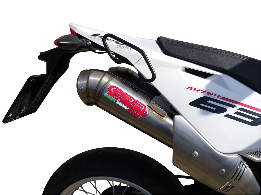 GPR exhaust compatible with  Husqvarna TE 630 E - SMS 630 - Smr 630 2010-2014, Powercone Evo, Dual Homologated legal slip-on exhaust including removable db killers, link pipes and catalysts 