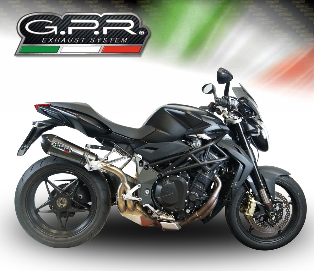 GPR exhaust compatible with  Mv Agusta Brutale 1090 R-RR  2010-2016, Gpe Ann. Poppy, Homologated legal slip-on exhaust including removable db killer and link pipe 