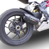 GPR exhaust compatible with  Mv Agusta Brutale 675 2012-2015, Furore Nero, Homologated legal slip-on exhaust including removable db killer and link pipe 