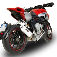 GPR exhaust compatible with  Mv Agusta Rivale - Stradale 800 2014-2016, Albus Ceramic, Homologated legal slip-on exhaust including removable db killer and link pipe 