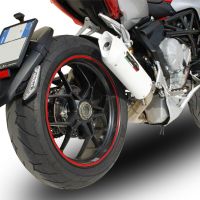 GPR exhaust compatible with  Mv Agusta Rivale - Stradale 800 2014-2016, Albus Ceramic, Homologated legal slip-on exhaust including removable db killer and link pipe 