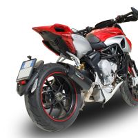 GPR exhaust compatible with  Mv Agusta Rivale - Stradale 800 2014-2016, Furore Nero, Homologated legal slip-on exhaust including removable db killer and link pipe 