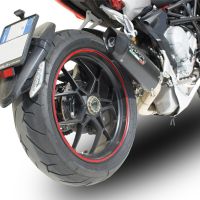 GPR exhaust compatible with  Mv Agusta Rivale - Stradale 800 2014-2016, Furore Nero, Homologated legal slip-on exhaust including removable db killer and link pipe 