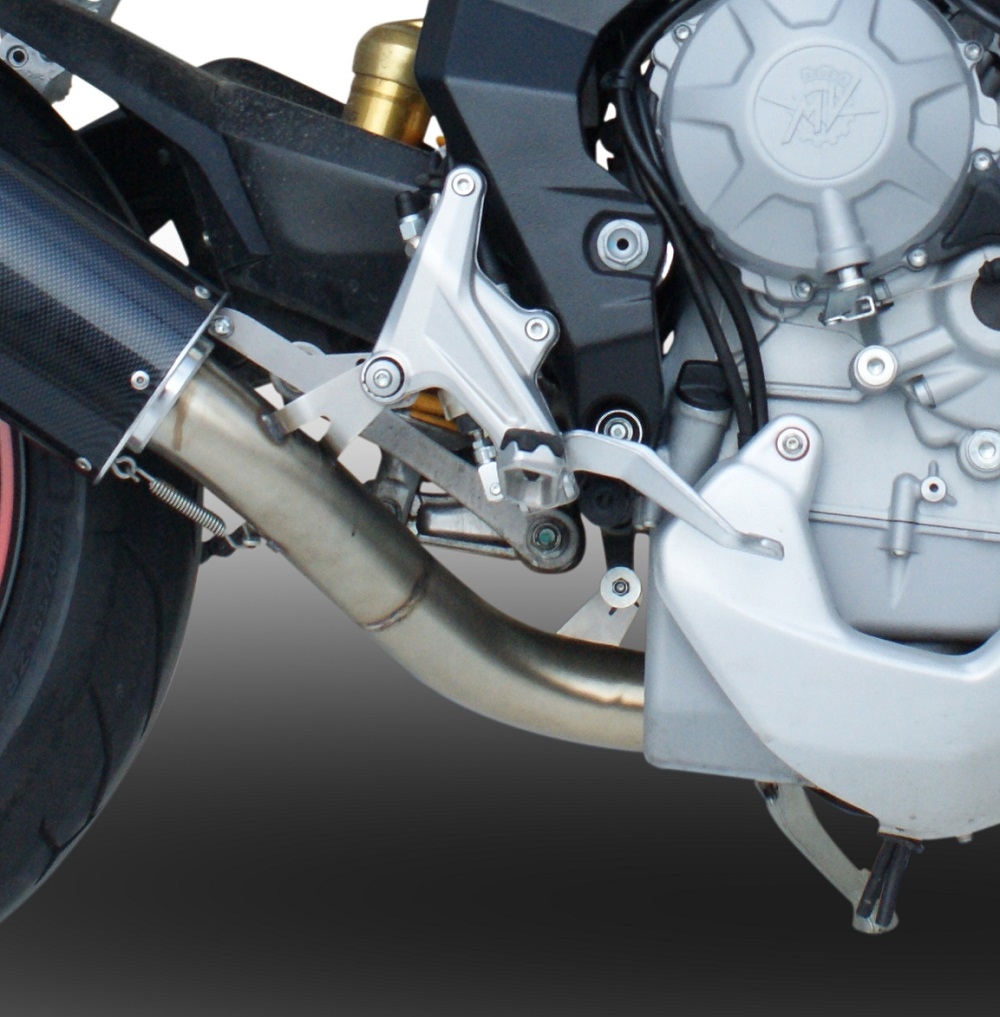 GPR exhaust compatible with  Mv Agusta Rivale - Stradale 800 2014-2016, Albus Ceramic, Homologated legal slip-on exhaust including removable db killer and link pipe 