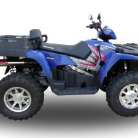 GPR exhaust compatible with  Polaris Sportsman 800 X2 2007-2010  2007-2010, Deeptone Atv, Homologated legal slip-on exhaust including removable db killer and link pipe 