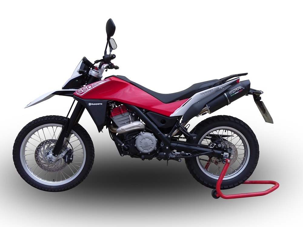 GPR exhaust compatible with  Husqvarna TERRA - STRADA TR 650  2013-2015, Furore Nero, Homologated legal full system exhaust, including removable db killer and catalyst 