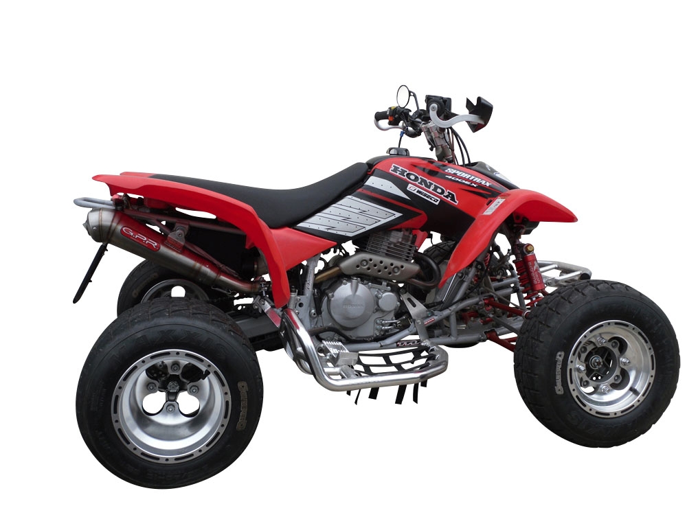 GPR exhaust compatible with  Honda Trx 400 Sportrax EX 1999-2014, Powercone Evo, Homologated legal slip-on exhaust including removable db killer and link pipe 