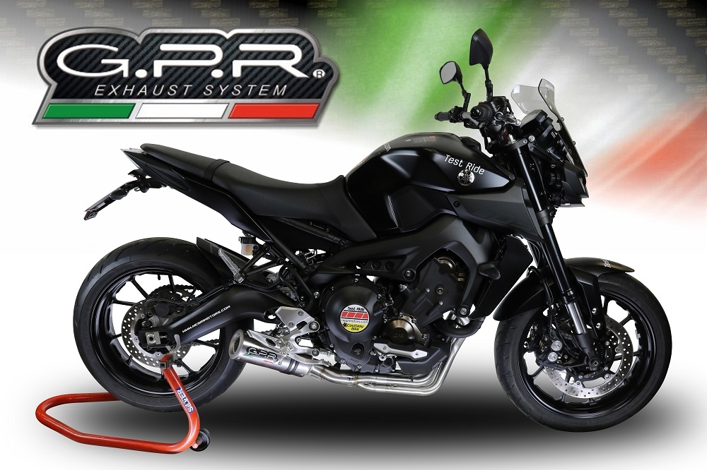 GPR exhaust compatible with  Yamaha Mt-09 Tracer 900 2017-2020, M3 Inox , full system exhaust legal for UK and non-EU countries including removable db killer 