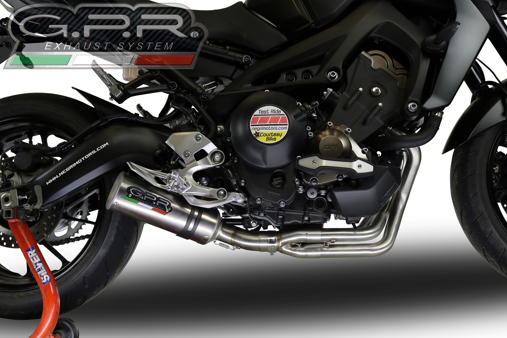 GPR exhaust compatible with  Yamaha Mt-09 Tracer 900 2017-2020, M3 Inox , full system exhaust legal for UK and non-EU countries including removable db killer 