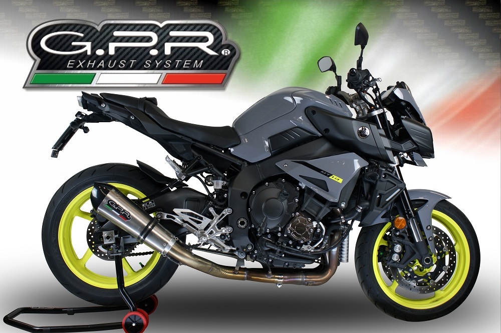 GPR exhaust compatible with  Yamaha Mt-10 2016-2024, GP Evo4 Titanium, Homologated legal Mid-full system exhaust, including removable db killer and catalyst  