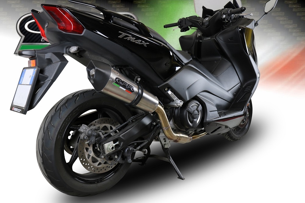 GPR exhaust compatible with  Yamaha T-Max 530 2017-2021, Gpe Ann. titanium, full system exhaust legal for UK and non-EU countries including removable db killer 