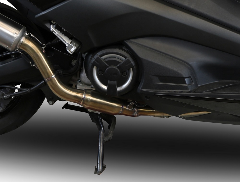 GPR exhaust compatible with  Yamaha T-Max 530 2017-2021, GP Evo4 Poppy, Homologated legal full system exhaust, including removable db killer and catalyst 