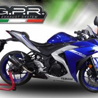 GPR exhaust compatible with  Yamaha Mt-03 2021-2024, GP Evo4 Poppy, Homologated legal slip-on exhaust including removable db killer and link pipe 