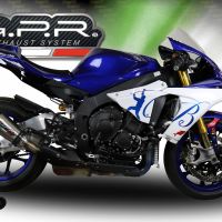 GPR exhaust compatible with  Yamaha Yzf R1-R1-M 2015-2016, Gpe Ann. titanium, Homologated legal slip-on exhaust including removable db killer and link pipe 