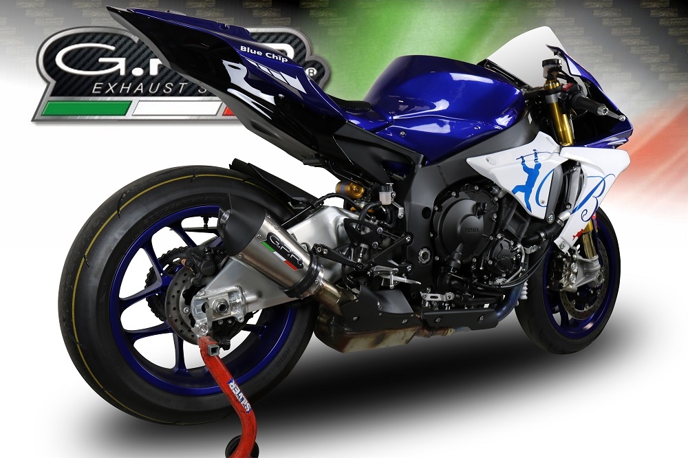 GPR exhaust compatible with  Yamaha Yzf R1-R1-M 2015-2016, Gpe Ann. titanium, Homologated legal slip-on exhaust including removable db killer and link pipe 