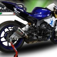 GPR exhaust compatible with  Yamaha Yzf R1-R1-M 2015-2016, Gpe Ann. titanium, Homologated legal slip-on exhaust including removable db killer and link pipe 